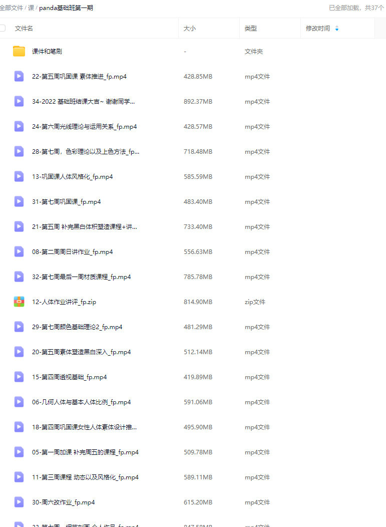 panda潘大基础班第一期2022年5月结课【画质高清有课件和笔刷】