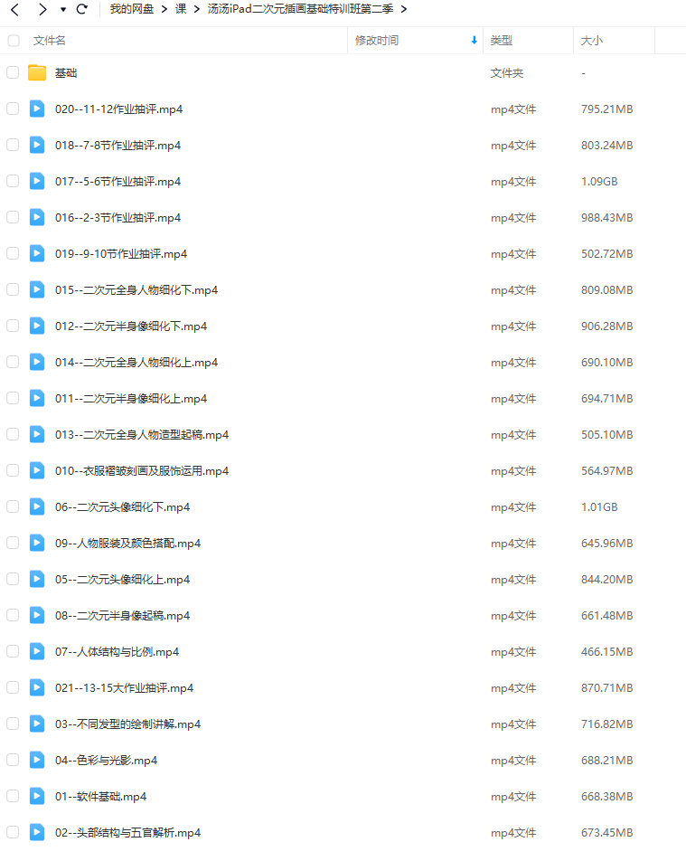 汤汤iPad二次元插画基础特训班第2季2023【画质高清只有视频】