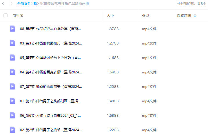 画鸽就位迟来椿帅气男性角色厚涂插画班2024【画质高清只有视频】