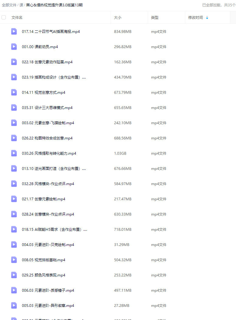 菜心设计铺视觉提升课3.0版第13期【画质高清只有视频】