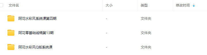 阿花零基础线稿第13期+水彩风Q版课+系统课第4期